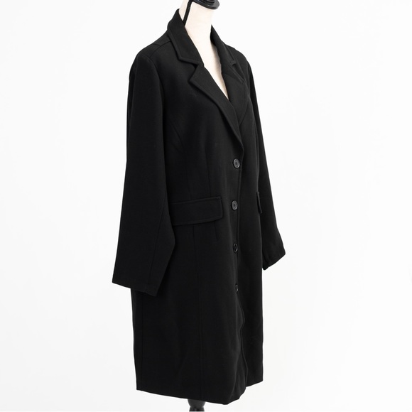 Longer length blazer style winter coat black 20W Linea by Louis Dell’Olio - Picture 2 of 15